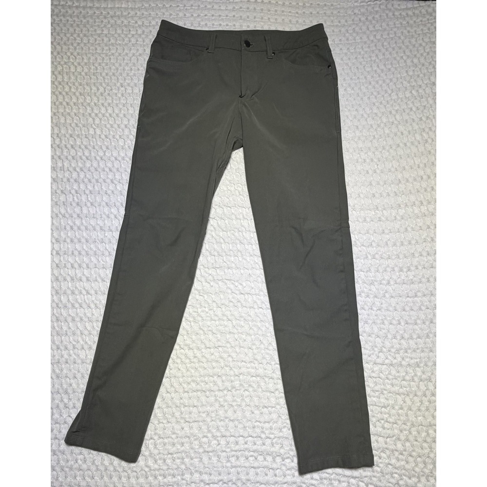 Lululemon‎ Men's Olive Green Performance Pants Slim Fit Stretch Size 31x30